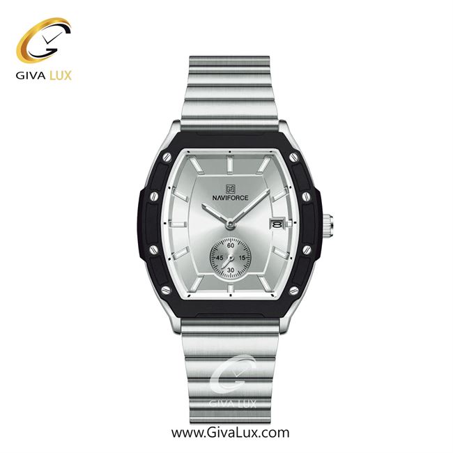 ساعت مچی اورجینال زنانه ناوی فورس|Naviforce|نوی فورس|نیوی فورس دو موتوره زیر ثانیه مشکی-نقره ای | نقره ای| نقره ای| کد رفرنس NF8068 S/W